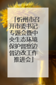 忻州市召开市委书记专题会暨中央生态环境保护督察边督边改工作推进会