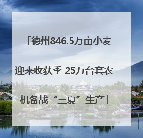 德州846.5万亩小麦迎来收获季 25万台套农机备战“三夏”生产