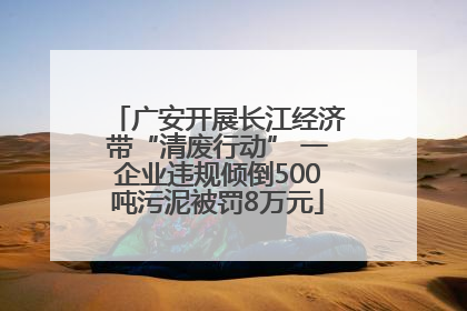 广安开展长江经济带“清废行动” 一企业违规倾倒500吨污泥被罚8万元