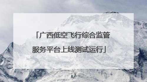 广西低空飞行综合监管服务平台上线测试运行