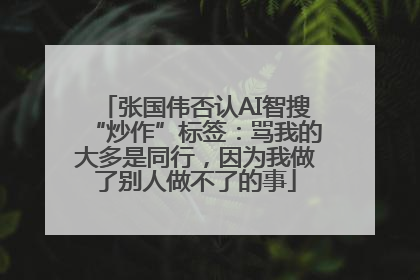 张国伟否认AI智搜“炒作”标签：骂我的大多是同行，因为我做了别人做不了的事
