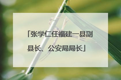 张学仁任福建一县副县长、公安局局长