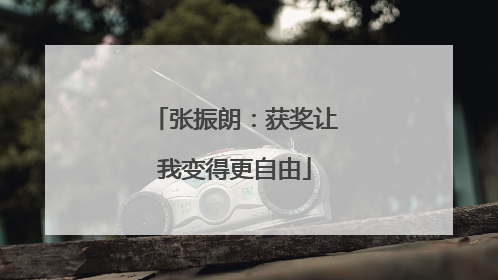 张振朗：获奖让我变得更自由