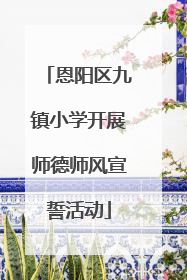 恩阳区九镇小学开展师德师风宣誓活动