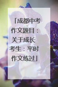 成都中考作文题目：关于成长 考生：平时作文练过