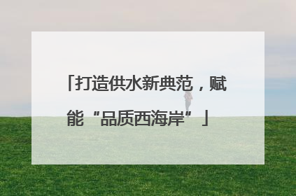 打造供水新典范，赋能“品质西海岸”