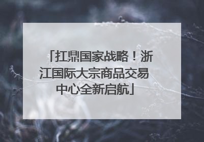 扛鼎国家战略！浙江国际大宗商品交易中心全新启航
