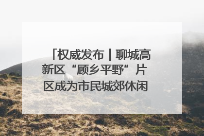 权威发布｜聊城高新区“顾乡平野”片区成为市民城郊休闲全新目的地