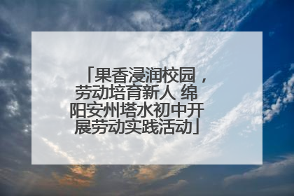 果香浸润校园，劳动培育新人 绵阳安州塔水初中开展劳动实践活动