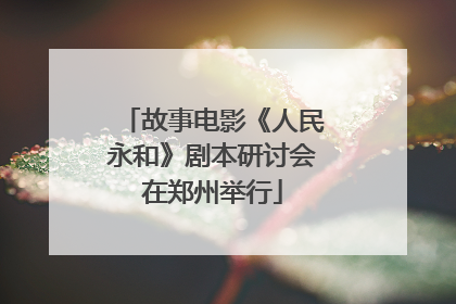 故事电影《人民永和》剧本研讨会在郑州举行