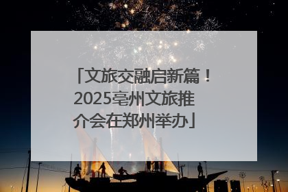 文旅交融启新篇！2025亳州文旅推介会在郑州举办