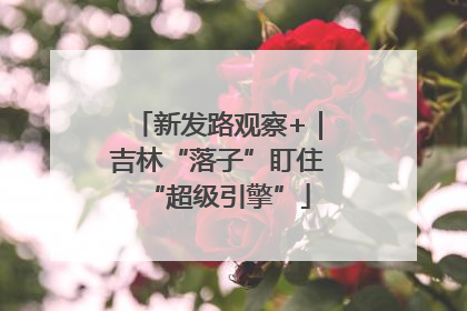 新发路观察+｜吉林“落子”盯住“超级引擎”