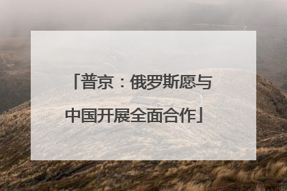 普京：俄罗斯愿与中国开展全面合作