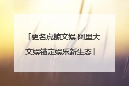 更名虎鲸文娱 阿里大文娱锚定娱乐新生态