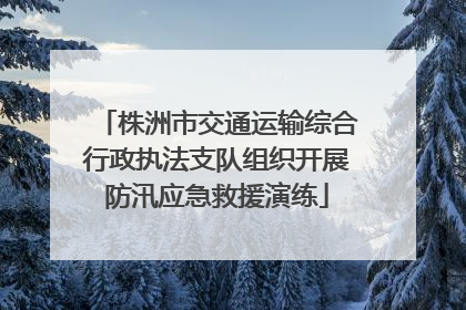 株洲市交通运输综合行政执法支队组织开展防汛应急救援演练