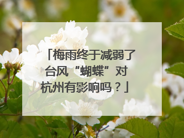 梅雨终于减弱了 台风“蝴蝶”对杭州有影响吗？