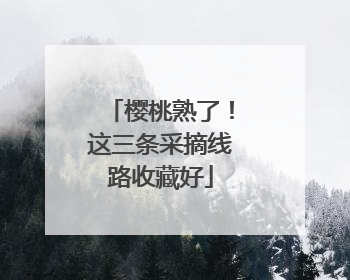 樱桃熟了！这三条采摘线路收藏好