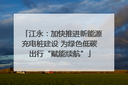 江永：加快推进新能源充电桩建设 为绿色低碳出行“赋能续航”