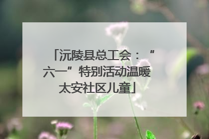 沅陵县总工会：“六一”特别活动温暖太安社区儿童