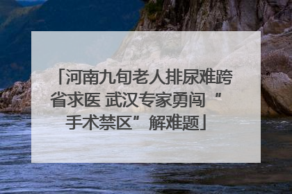 河南九旬老人排尿难跨省求医 武汉专家勇闯“手术禁区”解难题