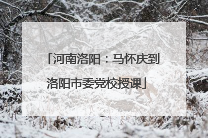 河南洛阳：马怀庆到洛阳市委党校授课