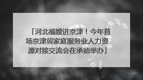 河北福嫂进京津！今年首场京津冀家庭服务业人力资源对接交流会在承德举办