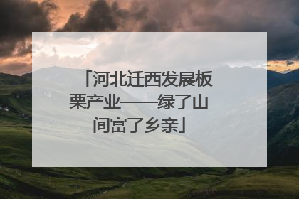 河北迁西发展板栗产业——绿了山间富了乡亲