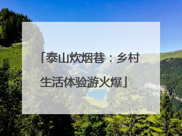 泰山炊烟巷：乡村生活体验游火爆