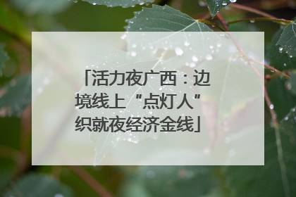 活力夜广西：边境线上“点灯人”织就夜经济金线