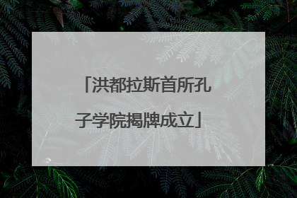洪都拉斯首所孔子学院揭牌成立