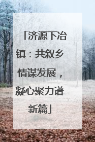 济源下冶镇：共叙乡情谋发展，凝心聚力谱新篇