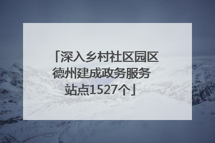 深入乡村社区园区 德州建成政务服务站点1527个