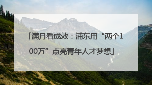 满月看成效：浦东用“两个100万”点亮青年人才梦想