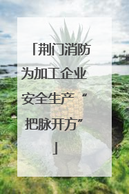 荆门消防为加工企业安全生产“把脉开方”