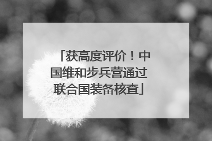 获高度评价！中国维和步兵营通过联合国装备核查