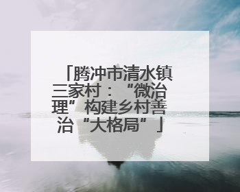 腾冲市清水镇三家村：“微治理”构建乡村善治“大格局”
