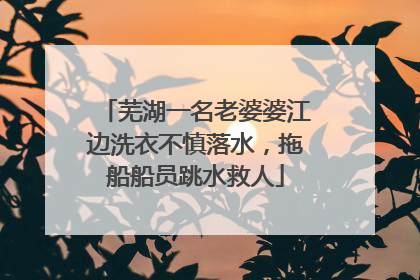 芜湖一名老婆婆江边洗衣不慎落水，拖船船员跳水救人