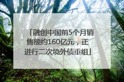 融创中国前5个月销售额约160亿元，正进行二次境外债重组