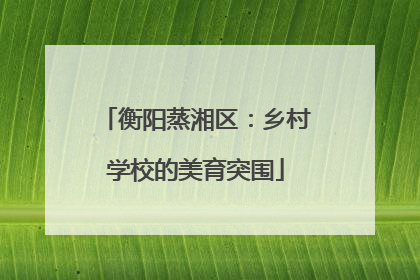 衡阳蒸湘区：乡村学校的美育突围