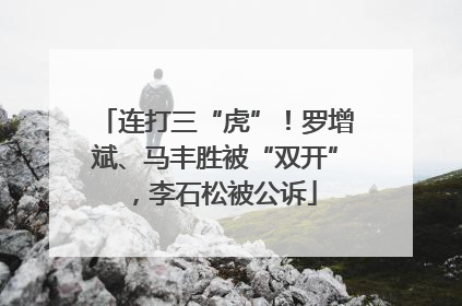 连打三“虎”！罗增斌、马丰胜被“双开”，李石松被公诉