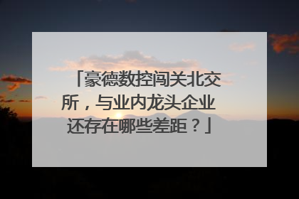 豪德数控闯关北交所，与业内龙头企业还存在哪些差距？