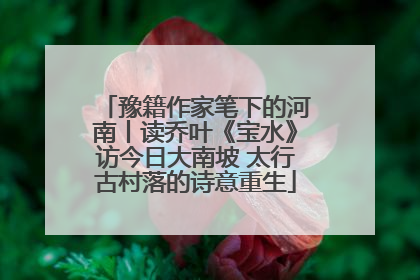 豫籍作家笔下的河南丨读乔叶《宝水》访今日大南坡 太行古村落的诗意重生