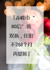 赤峰市“80后”黄双燕，任职不到8个月再提拔