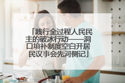 践行全过程人民民主的破冰行动——洞口填补制度空白开居民议事会先河侧记