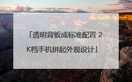 透明背板成标准配置 2K档手机拼起外观设计