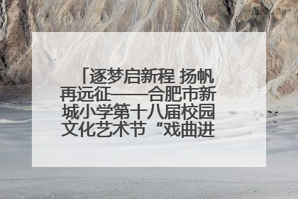 逐梦启新程 扬帆再远征——合肥市新城小学第十八届校园文化艺术节“戏曲进校园专场演出”