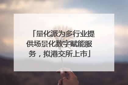 量化派为多行业提供场景化数字赋能服务，拟港交所上市