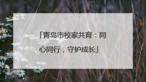 青岛市校家共育：同心同行，守护成长