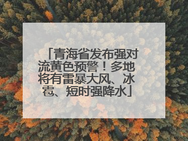 青海省发布强对流黄色预警！多地将有雷暴大风、冰雹、短时强降水