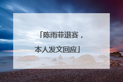 陈雨菲退赛，本人发文回应